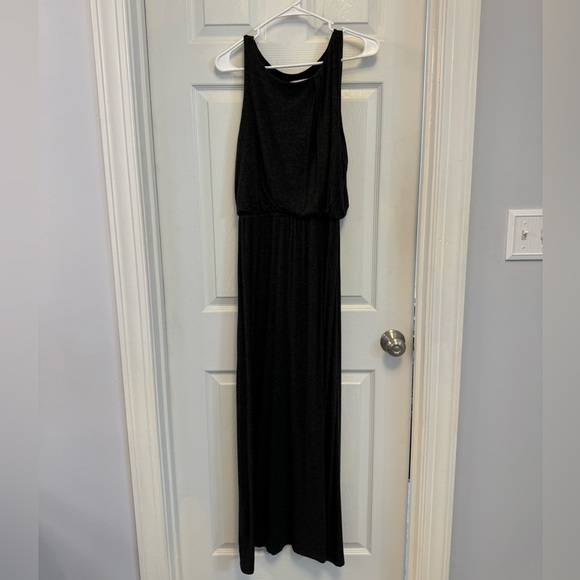 LOFT Dark Gray Blouson Maxi Dress Size Small - Picture 3 of 12